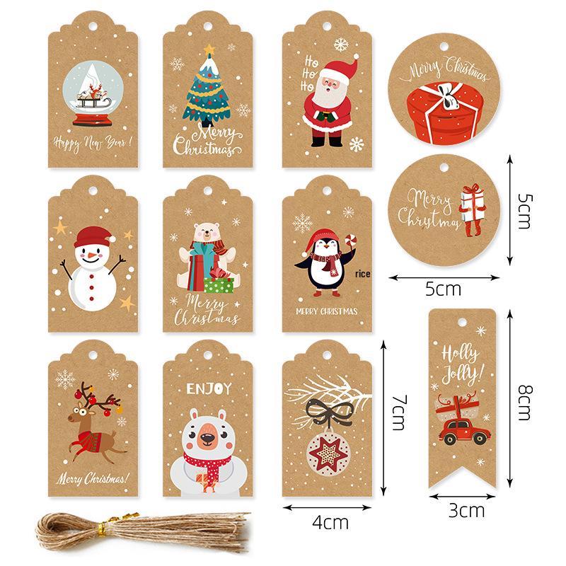 Christmas Decoration Kraft Paper Hang Tags - Tree Accessories & Gift Cards