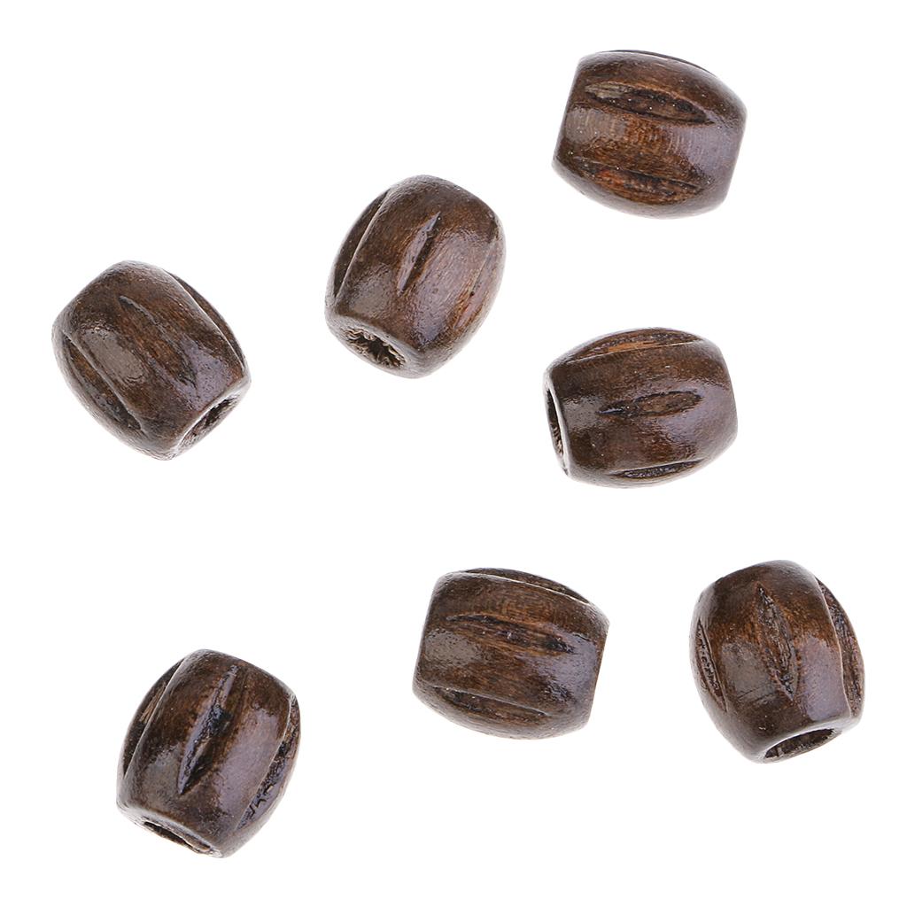 100er-Pack Braun Bemalte Gravierte Holzperlen Oval Lose Holzperlen Großhandel für Schmuckherstellung Basteln DIY