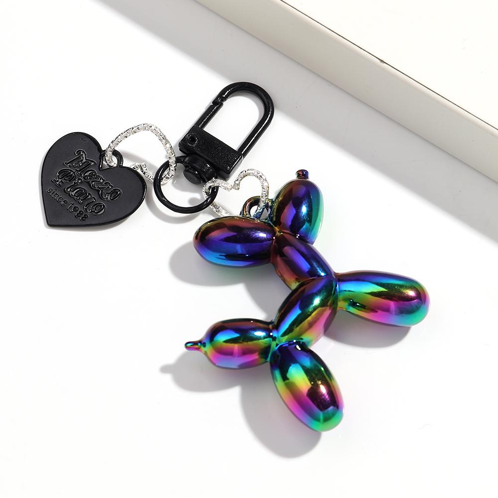 Kreativer Großer Ballon Hund Herz Schlüsselanhänger für Frauen Mädchen Niedlich AB Bunt Acryl Hund Schlüsselanhänger Handy Tasche Anhänger Zubehör Geschenke
