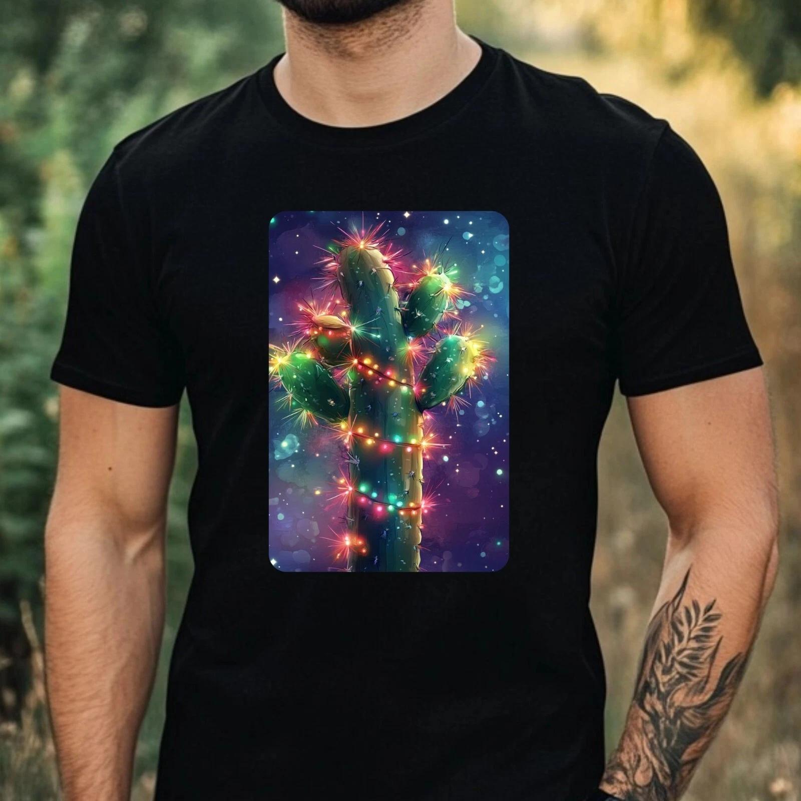 T-Shirt Herren Kaktus im Licht Motiv Baumwolle Größe XS bis 5XL XL