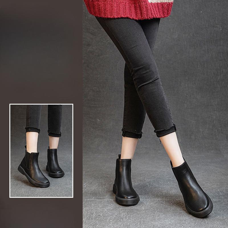 New Autumn and Winter Shoes Soft-soled Boots Women's Versatile Thick-soled Ankle Boots and Extra-thick Boots