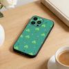 Four-leaf Clover Phone Case For iPhone 16,15,14,13,12,17,Pro Max,Plus Silicone Black Case