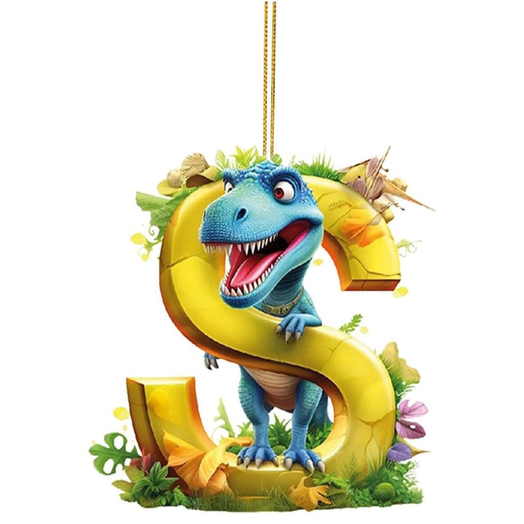 Letter Dinosaur Acrylic Pendant Christmas Tree Hanging Oranment Navidad 2024 New Year Christmas Decorations for Home