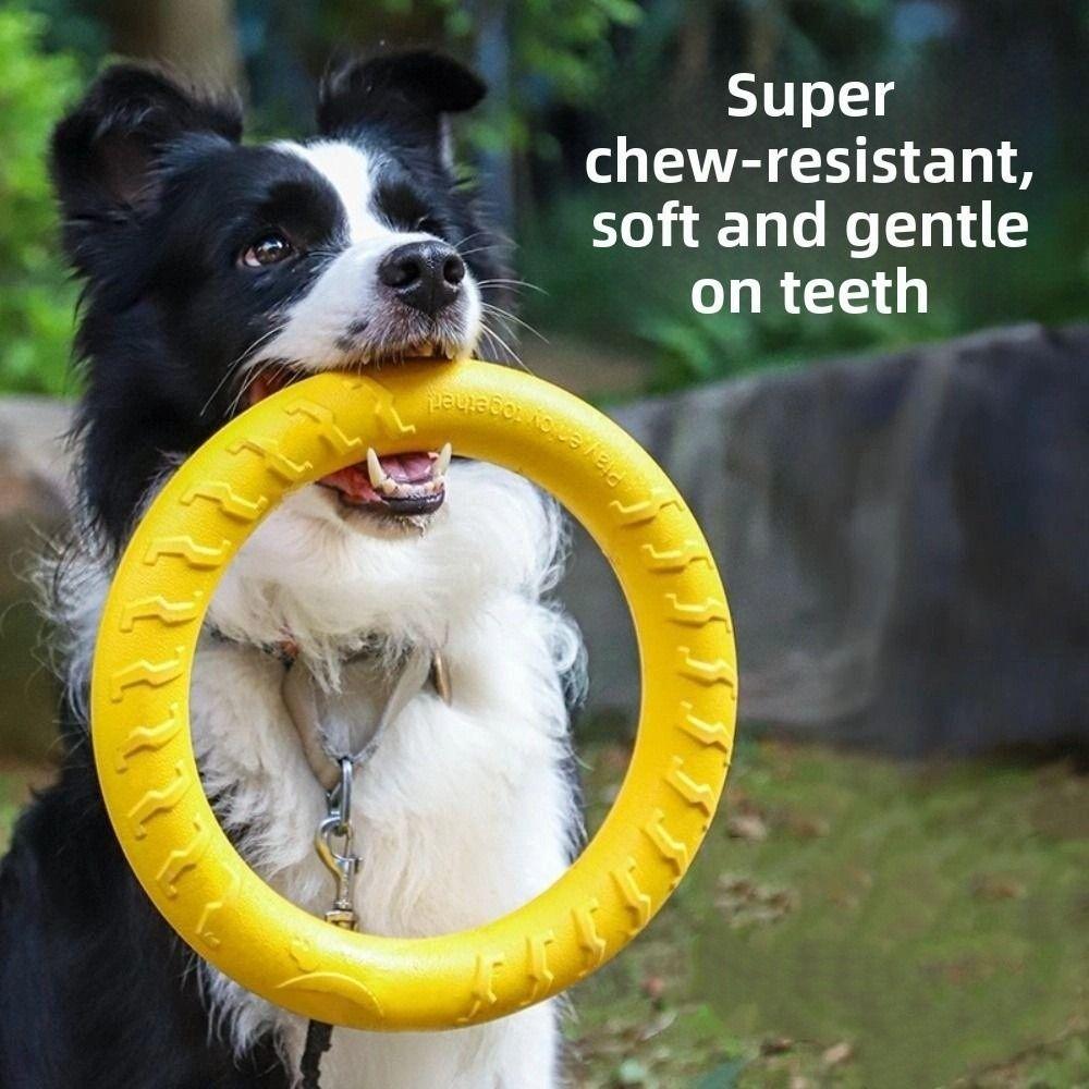 Teeth Cleaning Dog Chew Rings EVA Indestructible Pull Ring Toy Dog Chew Toy  Large Dogs