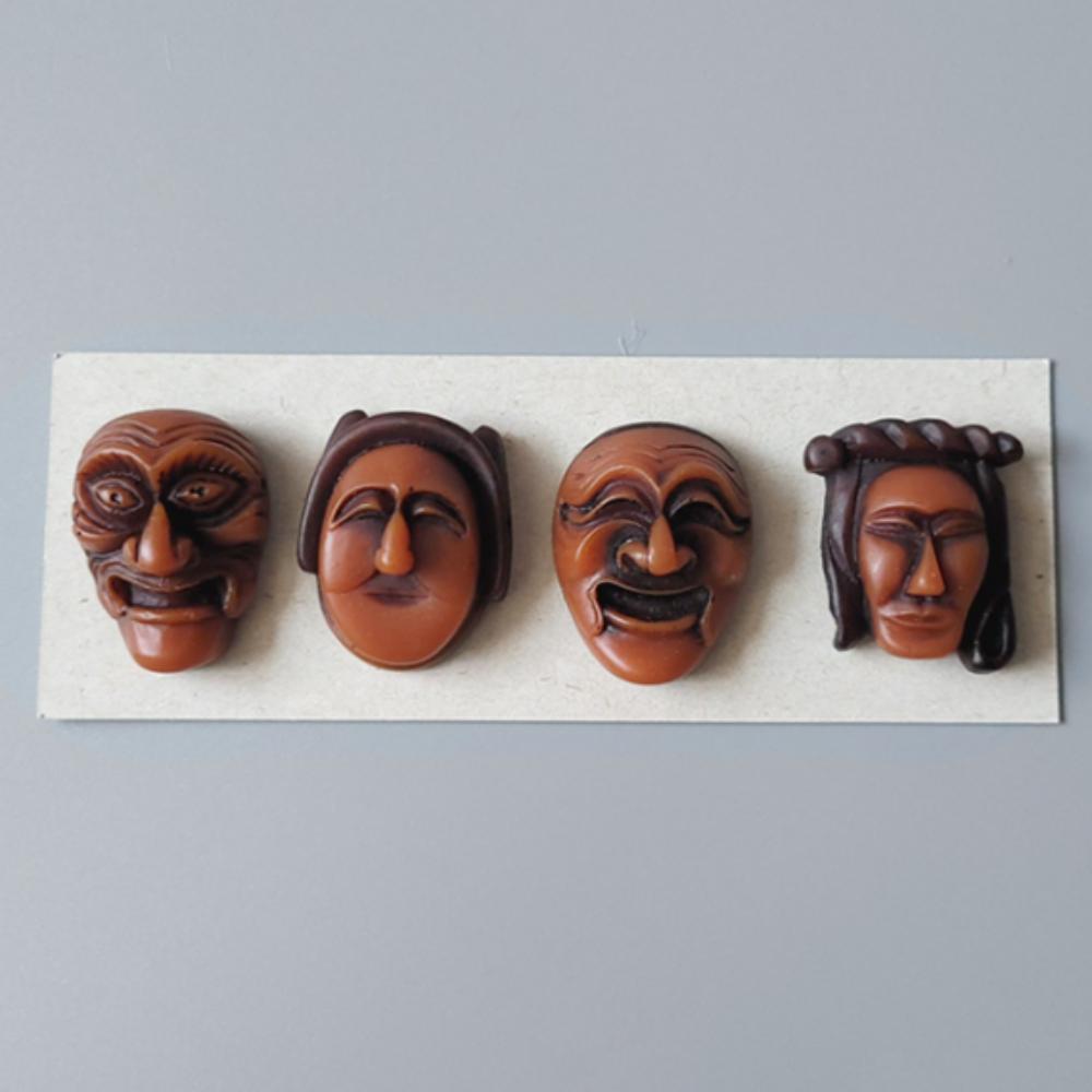 Koreanisches traditionelles Souvenir Hahoe-Maske Kühlschrankmagnet-Set 4 Stück