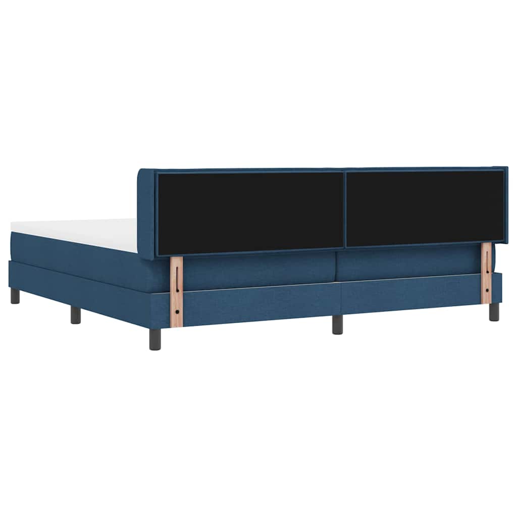 Boxspring Bed with Headboard Blue 200 X 200 Cm Fabric