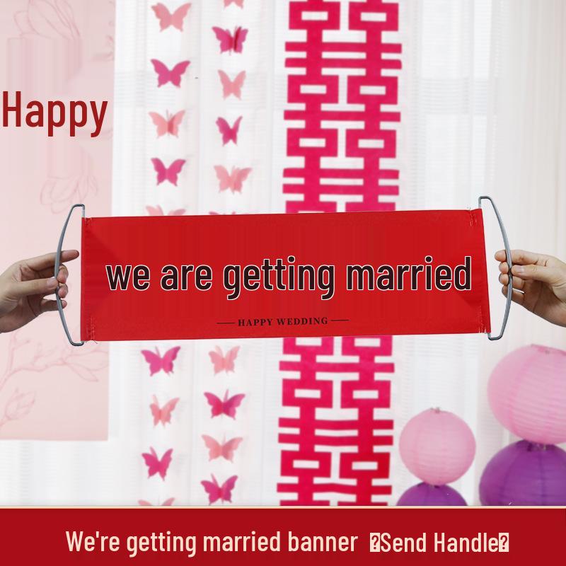 Hand-Drawn Wedding Photo Props Banner for Bride and Bridesmaids Engagement Game