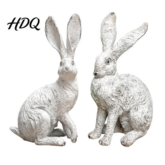 Courtyard Garden Ornament Bunny Decor Yard Rabbit Statue Outdoor Decorations Easter Resin