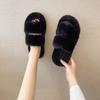 Women's Wool Slippers Candy Color Autumn and Winter New Double One-Piece Open-Toe Slippers Wool Cotton Slippers