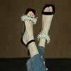 Handmade~ Super beautiful self-retention~ Pearl sandals fairy style sexy thin heel one-word buckle high heels female summer
