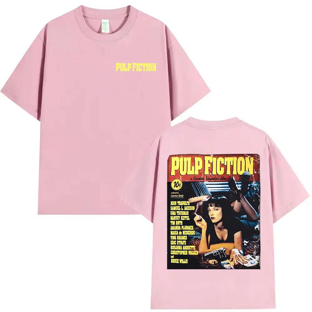 Vintage Pulp Fiction Movie Graphic T Shirts Unisex Women High Quality Fashion Oversized Cotton Tshirt Yk2 Harajuku Clothing Tshirt