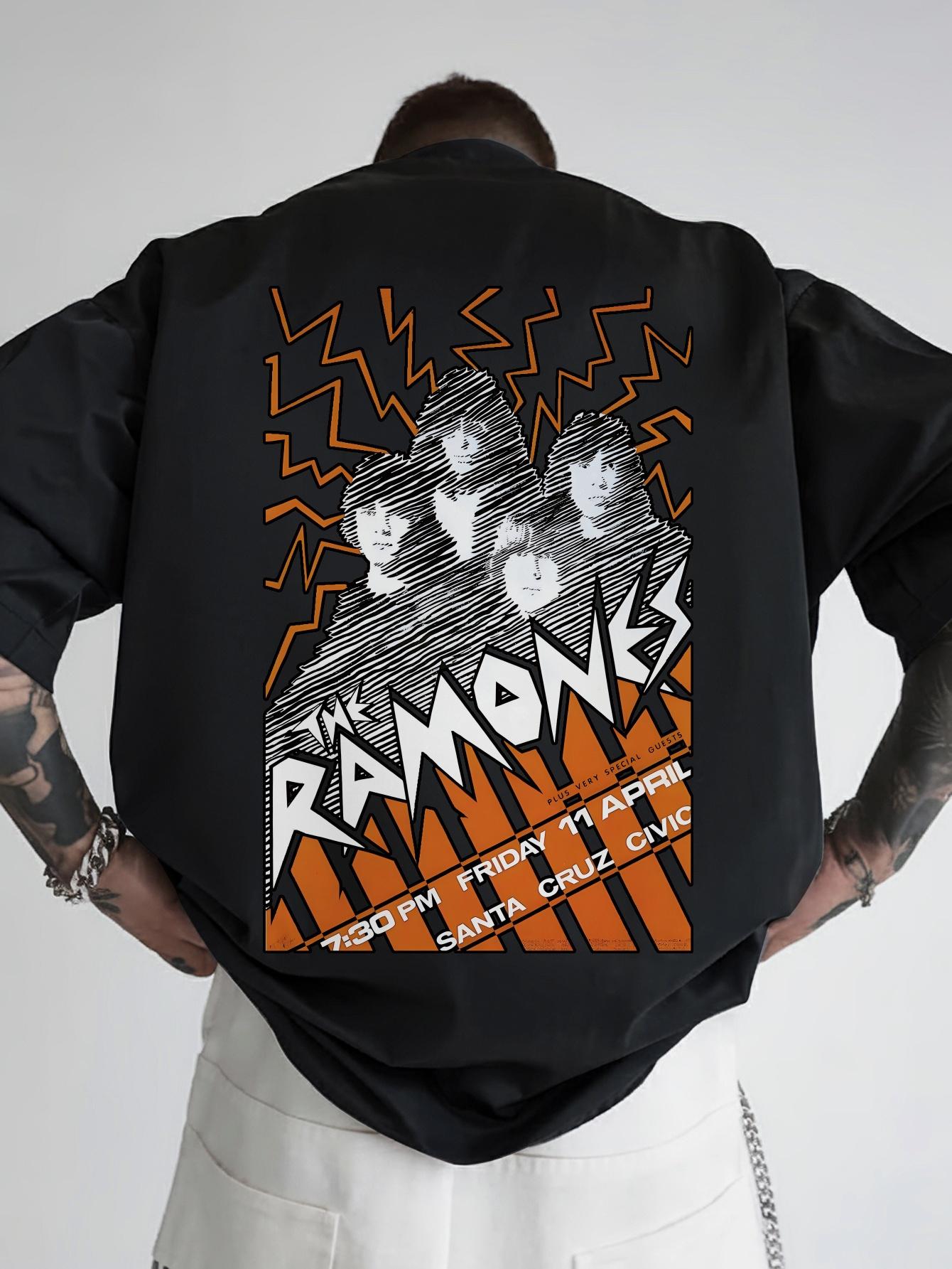 

Vintage Heavy Metal Band Back Print T-shirt - Black with Orange Graphic Tee Featuring XXXL
