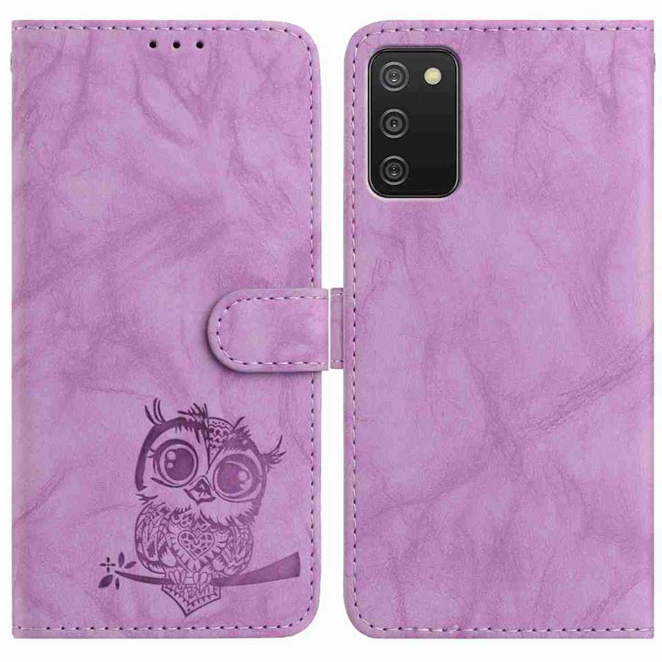 8-Color Owl Embossed Pattern Wallet Case for Samsung Galaxy A12 A15 A26 S20-S25...,Flip Card Design
