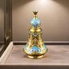 Polished Ornate Glass Perfume Bottle with Metal Decoration Antique Vintage