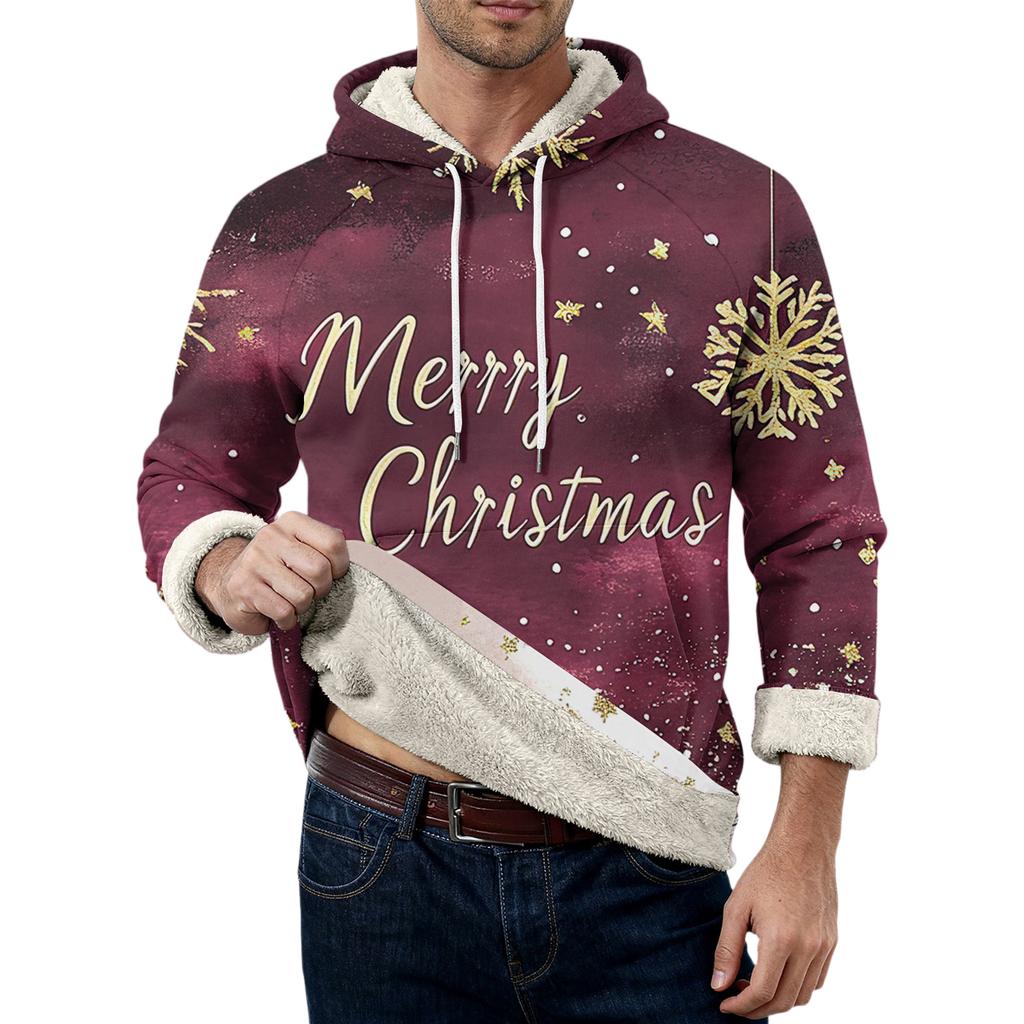 Moletom Masculino Casual de Manga Comprida com Capuz e Bolsos