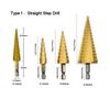 HSS Titanium-Coated Spiral Groove Step Drill Bit Or Straight Grooved Drill Bits 3-12 4-12 4-20 4-32 For Wood Metal Hole Cutter