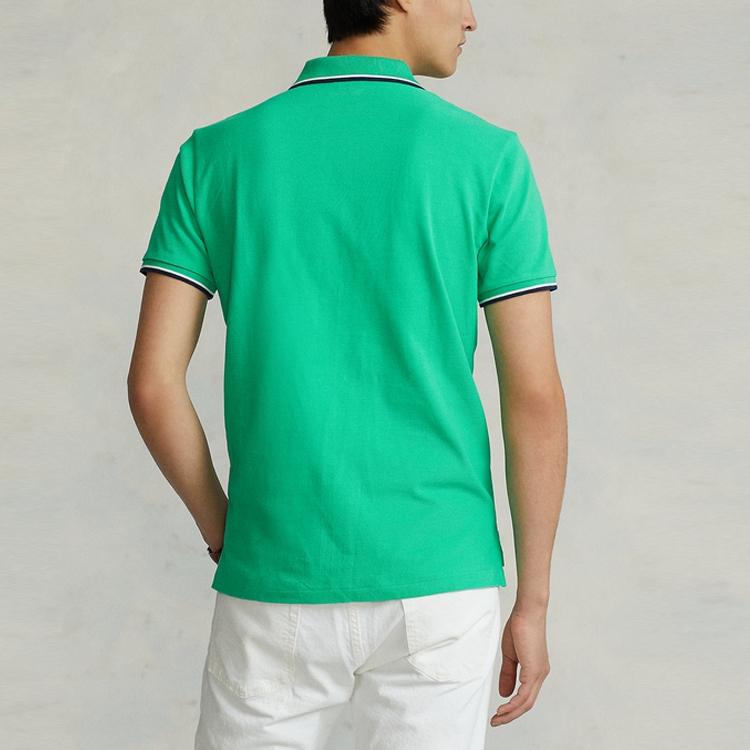 Polo Ralph Lauren Solid Color Mesh Short Sleeve Polo Shirt Men Tops Green MNPOKNI1N821724-300