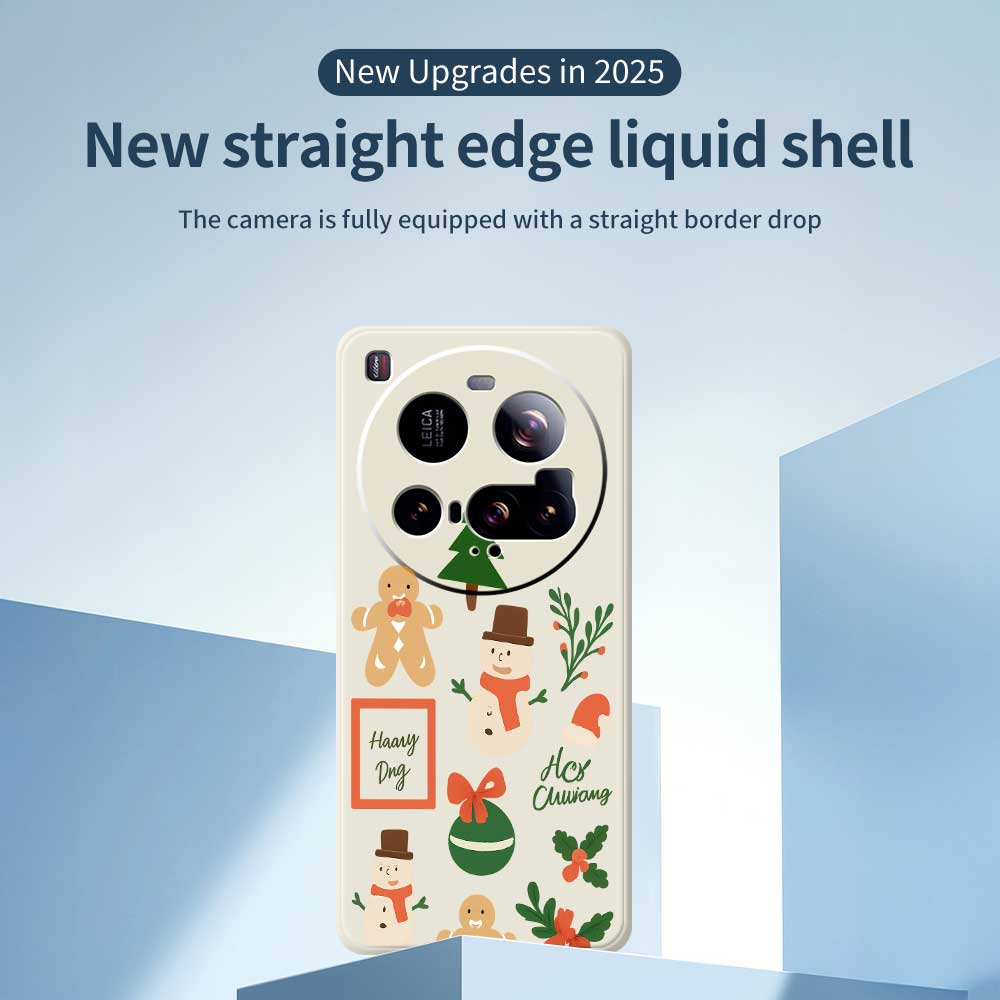 For Xiaomi 15 Ultra Case Christmas Snowman Pattern Printing Straight Edge TPU Phone Back Cover