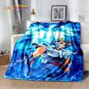 Animacinis Saint Seiya 3D Retro Anime HD Minkšti pledai, Šiltas flanelinis pledas piknikui, lovoms, sofai, namams, miegamajam, dovanos vaikams