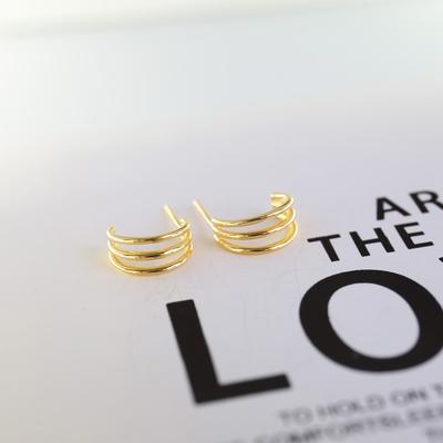 All-over Earrings for Women  Japanese and Korean Hollow Three-layer Ear Hooks  Circles  Three Rings  Simple Personality and Geometry