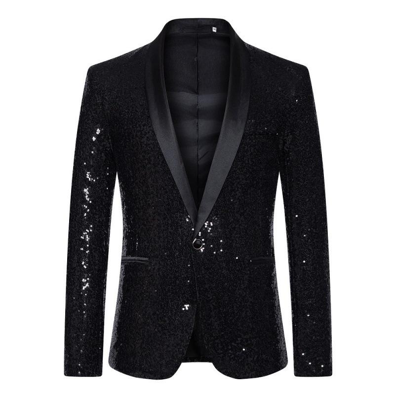 Multi Colors Men's Pearl Plate Suit Sequin Blazer Blue Silver Red Sparkly Glitter Jacket Wedding Party Stage Clothes for Men