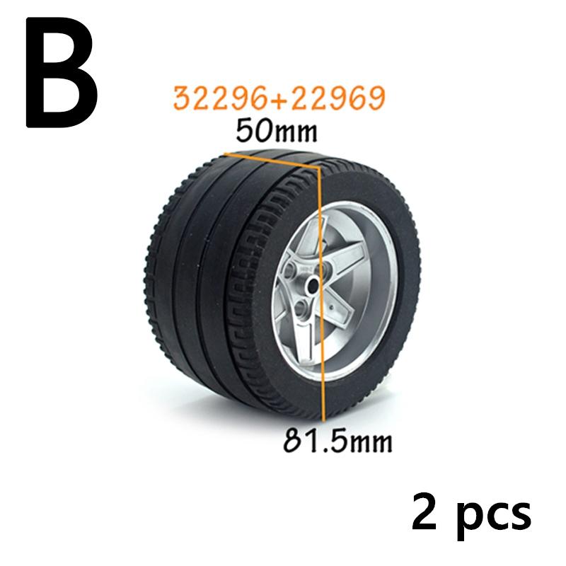 MOC Brick Wheel Hub Technical Tire Car Truck Vehicle Tire Construction Building Blocks 56145 32019 86652 56908 41897 54120 Leduo