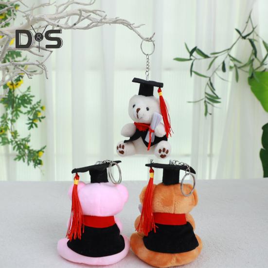 Eksamen Teddybjørn med PhD-hatt Hypoallergenisk Plysj Kosedyr Barn Følge Dukke Nøkkelringtilbehør & Skrivebordsdekor for Nyutdannede