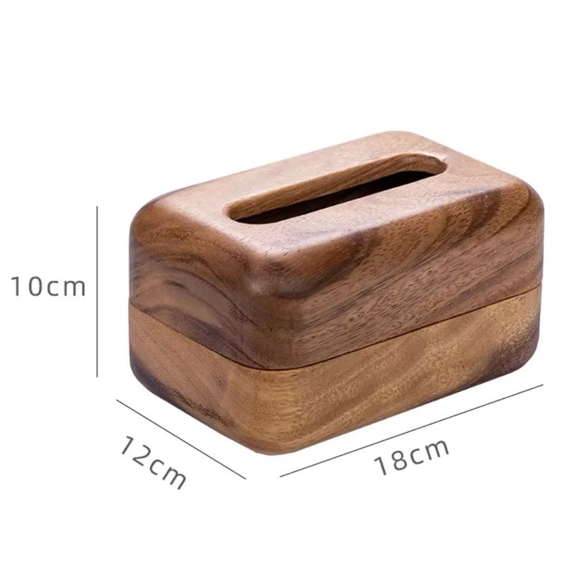 walnut wooden tissue box household living room wooden pumping paper box Japanese creative rectangular napkin paper box