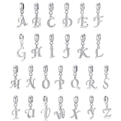 New Copper Color Charm Beads Are Suitable For Bracelet Necklace English Letters Female Diy Jewelry
