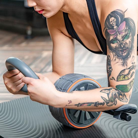 Abs Roller Wheel with Elbow Support Knee Pad 4D Abs Roller Mute Exercise