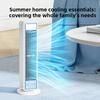 Mini Airs Conditioner Quiet Oscillating Standing/Lying Towers Fan Bladeless Floor Desk Fan Powerful Airs Cooler For Bedroom Home