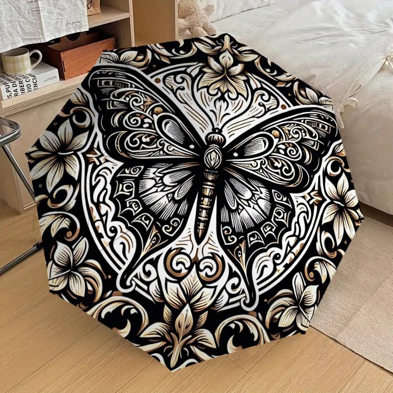 

1pc Butterfly Ornament Automatic Folding Umbrella, 8 Ribs Iron Frame, Suitable for Outdoor Travel and Daily Use yy251120184