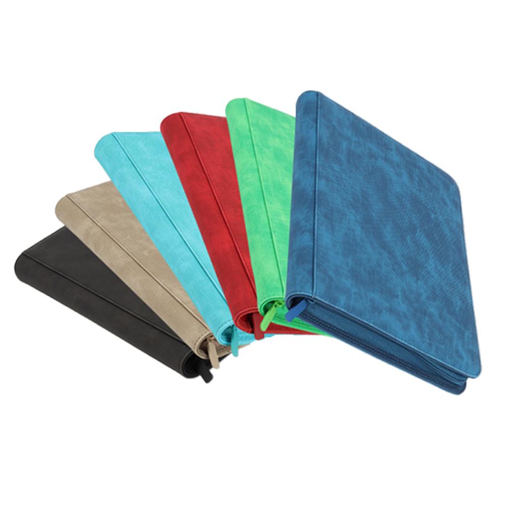 Waterproof 9-Pocket Trading Card Album Folder Side Loading Pocket Binder Leather Small Coins Collection Book Durable