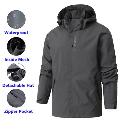Jar Jeseň Outdoor dierovacia bunda Muži Ženy Vetrovka Nepremokavá bunda Kabát Horolezecký Odnímateľný klobúk