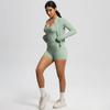 High Waisted Tight Fitting Sandblasting Yoga Suit, Naked Sensation Quick Drying Fitness Set, Outdoor Leisure Running Three Piece Set For Women