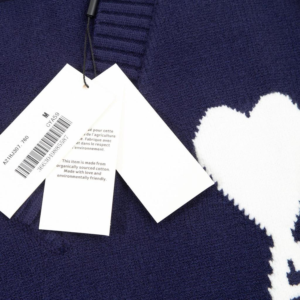 AMI 2025 Autumn and Winter Men's New Red Heart Letter V-neck Sleeveless Couple Sweater Vest