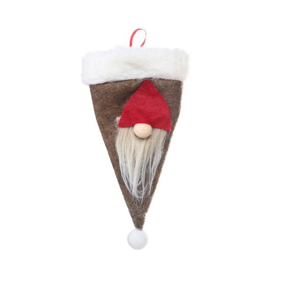 Pălărie de Crăciun blană artificială tacâmuri geantă de depozitare cuțit furculiță husă decor pentru masă