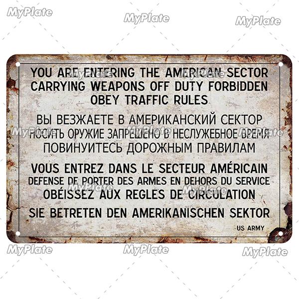 [MyPlate] German Vintage Vorsicsht Warning Metal Sign Plate Tin Sign Wall Decor For Bar Home Plaque Decoration Man Cave Poster