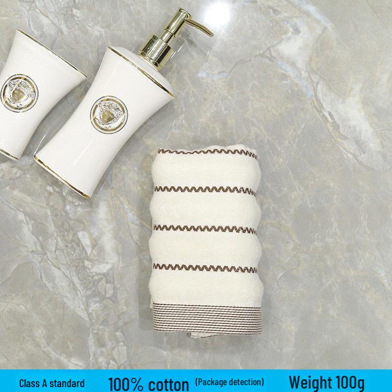 Thickened Absorbent Pure Cotton Bath Towel for Household and Face Wash