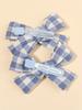 4 Stück/Set Niedliche karierte Schleife Haarspangen für Babymädchen Säuglinge Kinder Knotenhaar Einfarbig Blaue Schleife Haarspangen Haarklammern Haarschmuck