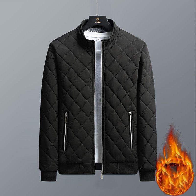 Winter Stand-up Collar Padded Thickened Men's Cotton Jacket Trend of Dad Fashion Warm Clothing Plus Size