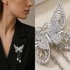 Water Drop Tassel Clothing Dress Badge Pin 7CM Collar Lapel Pin Elegant Butterfly Brooch  Women