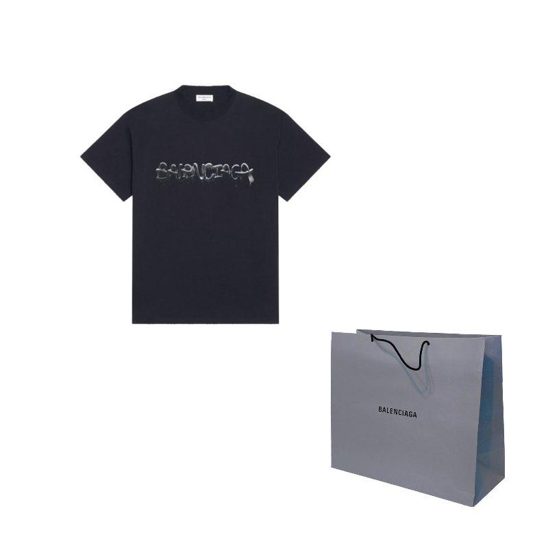 Balenciaga SS22 Drop Shoulder Sleeve T Shirt Women's Black 612965TLVF11069