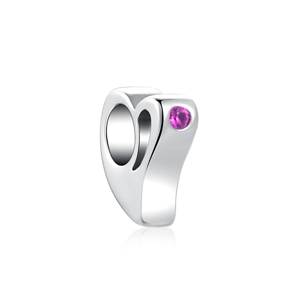 Fine Zircon Love Heart Spacer Charm 925 Silver Pendant Fit Original Bracelet Women Flower Separate Beads DIY Making Jewelry Gift