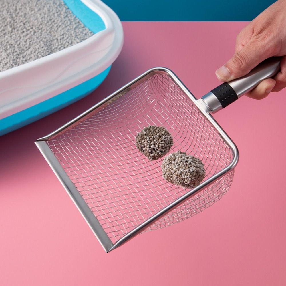 Ergonomic Handle Fine Hole Cat Litter Shovel Rust-Resistant Pet Poop Shovel  Cat Products
