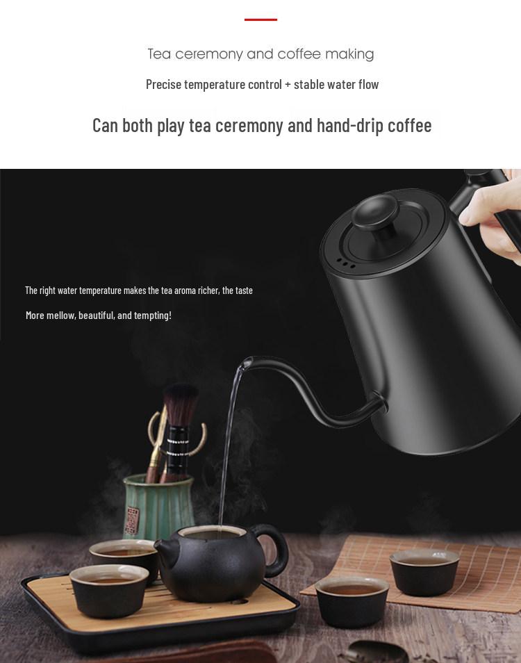 German Smart Temperature-Control Electric Kettle, Hand Drip Coffee Maker & Long Spout Kettle for Boiling Water & Brewing Tea