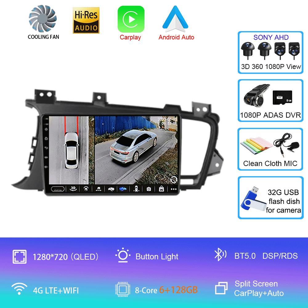 Car Radio Android 14 For Kia Optima 3 K5 TF T 2010 2011 2012 2013 2014 2015 Navigation GPS Multimedia Player Stereo WiFi+4G DSP