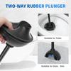 Toilet Plunger and Brush, Silicone Bowl Brush and Heavy Duty Toilet Plunger Set with Ventilated Holder, 2-in-1 Toilet Brush and Plunger Combo for