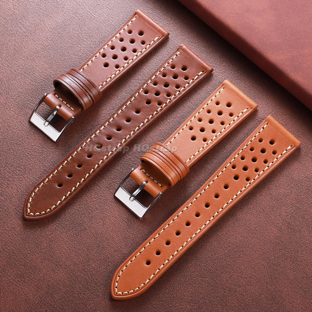 Handgefertigtes Rindslederarmband 18mm 20mm 22mm Vintage Braun Schwarz Leder Uhrenarmband für Seiko Premium Armband Atmungsaktive Armbänder
