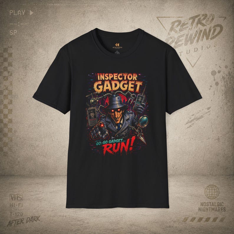 Inspector Gadget Retro Cartoon T-Shirt | Go Go Gadget Detective Tee 100